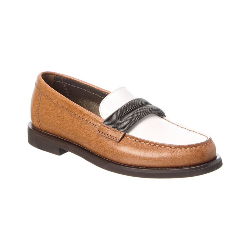 Brunello Cucinelli Leather Loafer, Brown